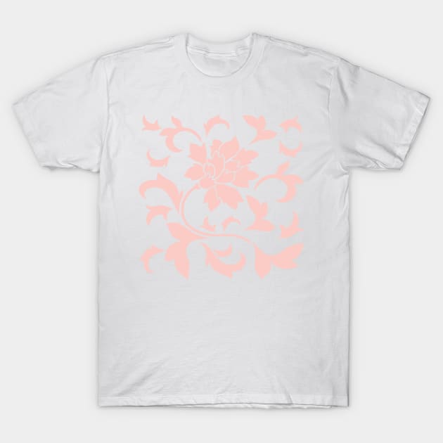 Oriental Flower – Rose Quartz T-Shirt by DesignEnrich